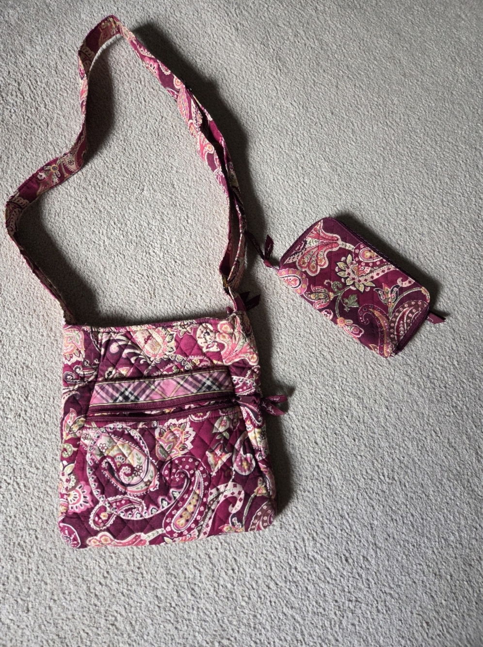 Vera Bradley Picadilly Plum Crossbody And Wallet